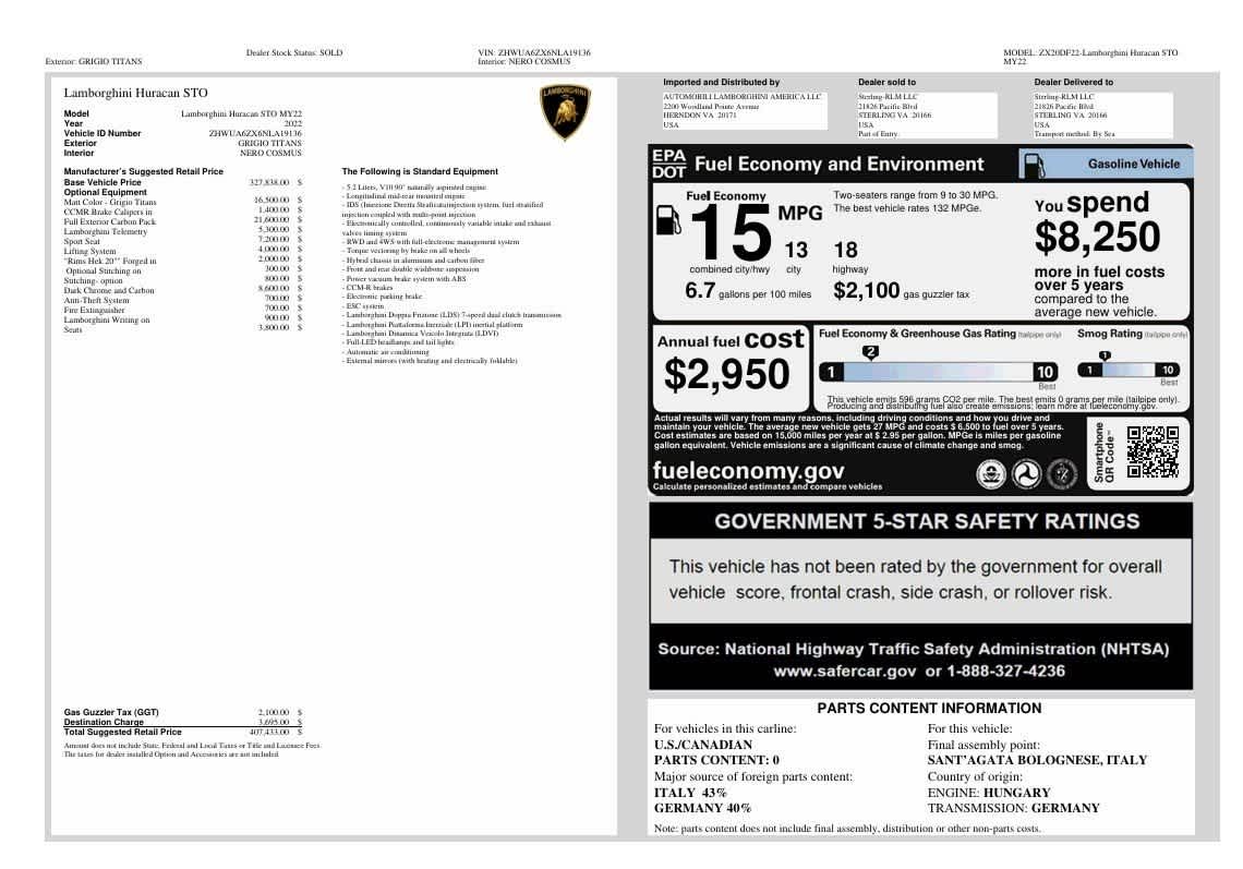 Lamborghini Huracán STO Coupé 2022