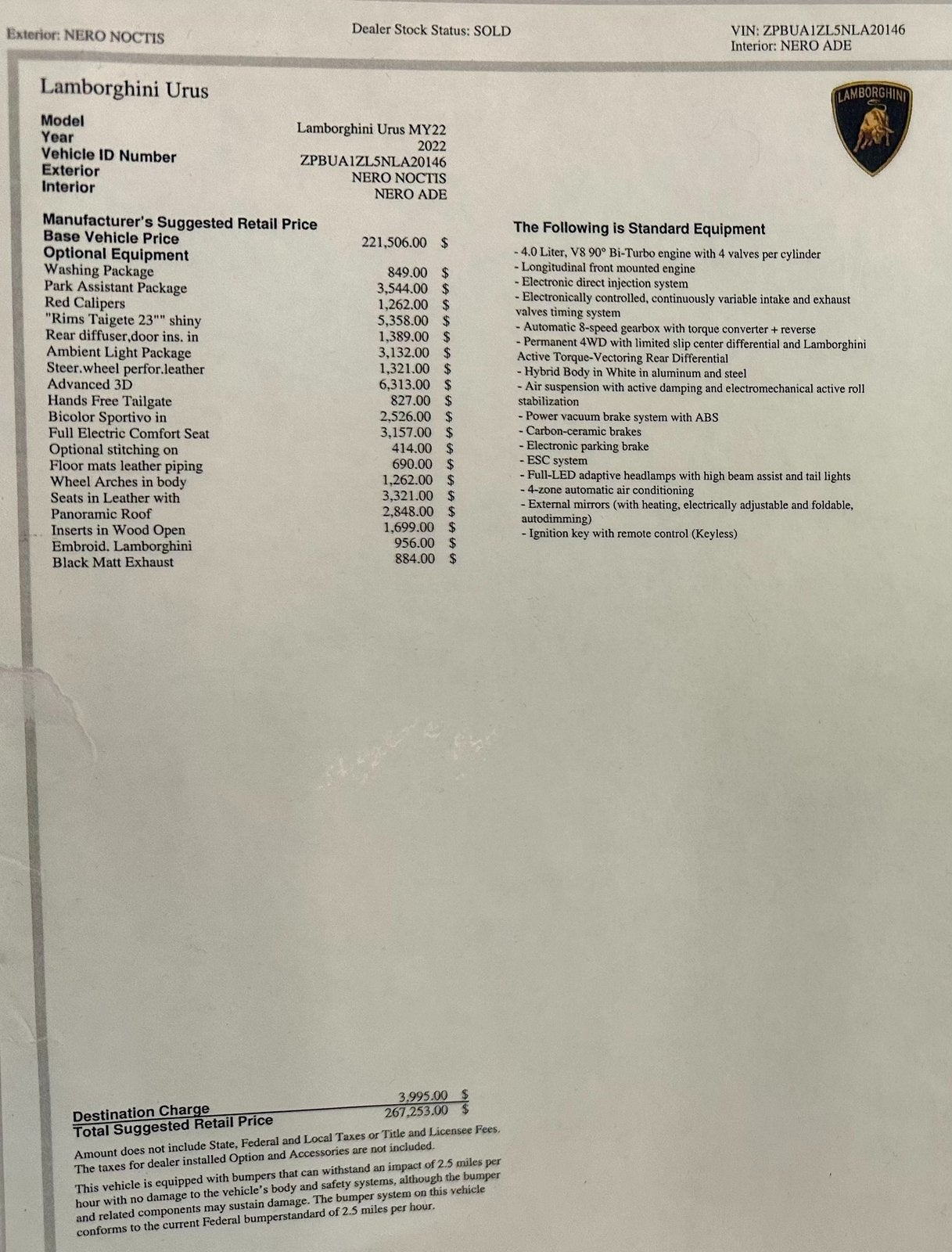 2022 Lamborghini Urus AWD